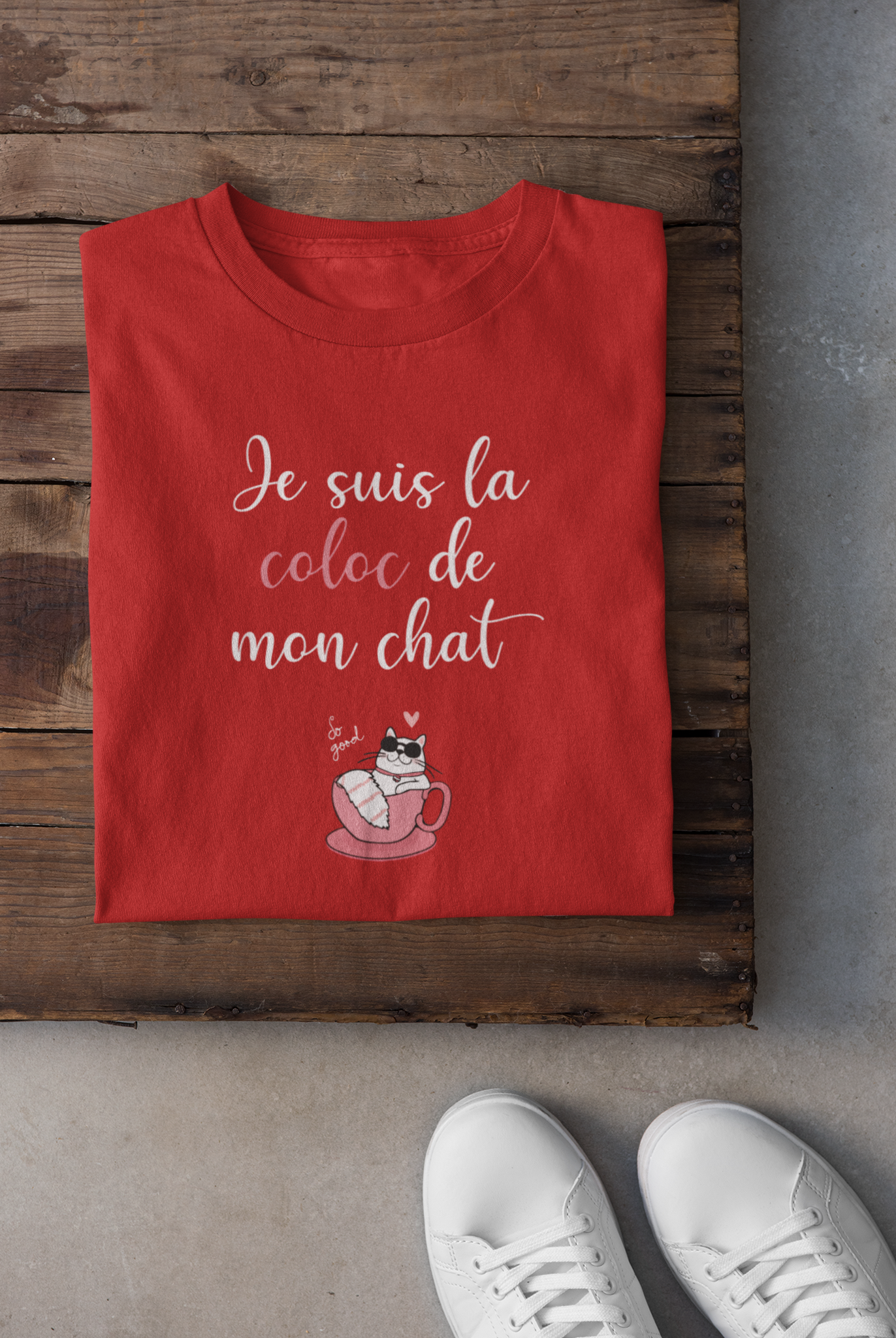 T-shirt - Je suis la coloc de mon chat