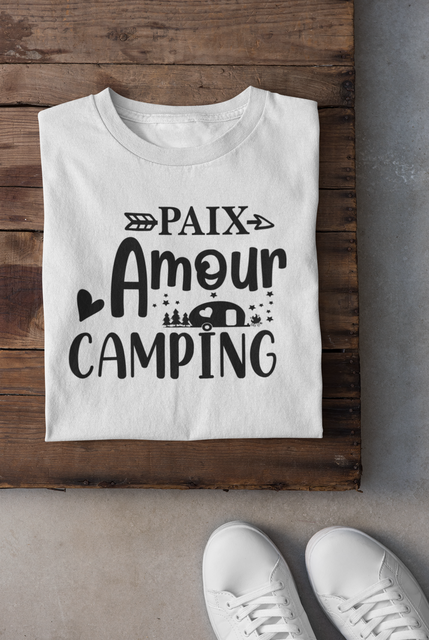 T-shirt - Paix, amour, camping