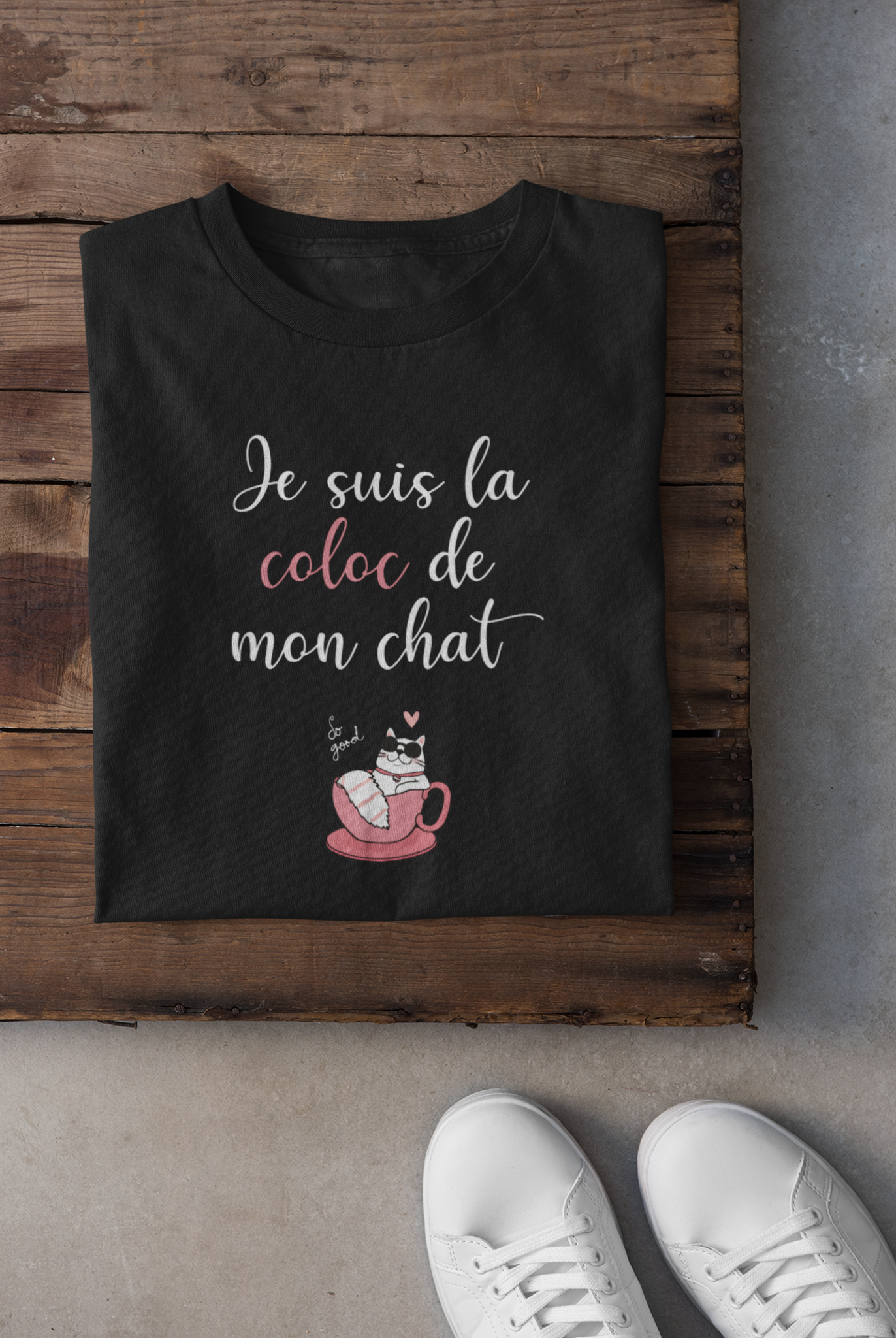 T-shirt - Je suis la coloc de mon chat