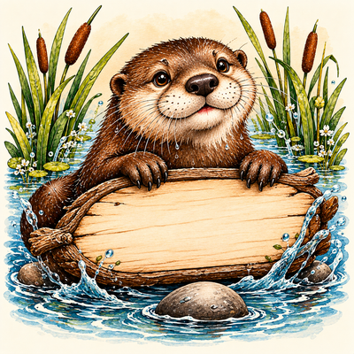 Sous-verre Loutre