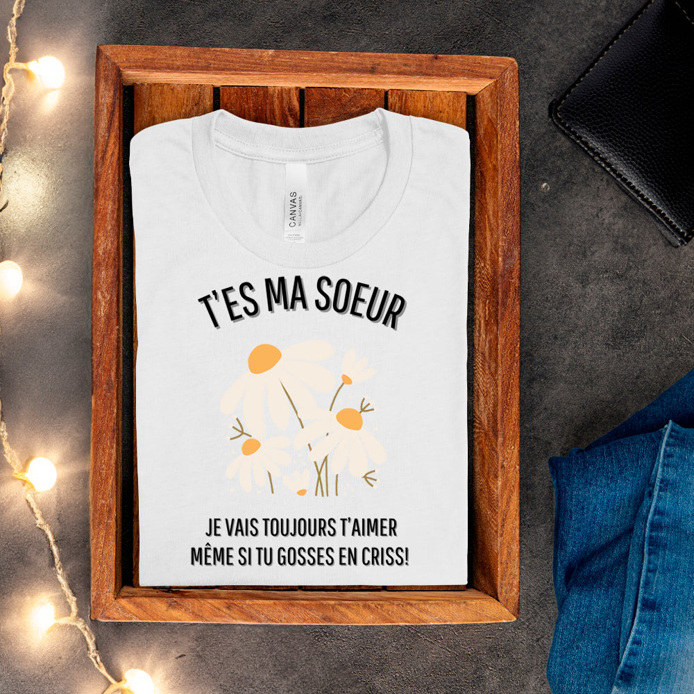 T-shirt - T'es ma soeur je vais toujours t'aimer même si tu gosses en criss