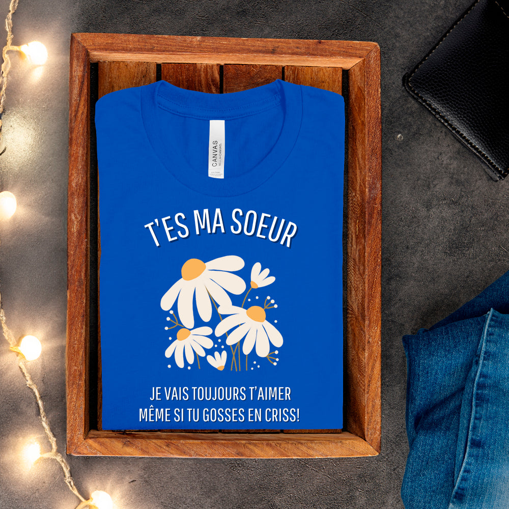 T-shirt - T'es ma soeur je vais toujours t'aimer même si tu gosses en criss