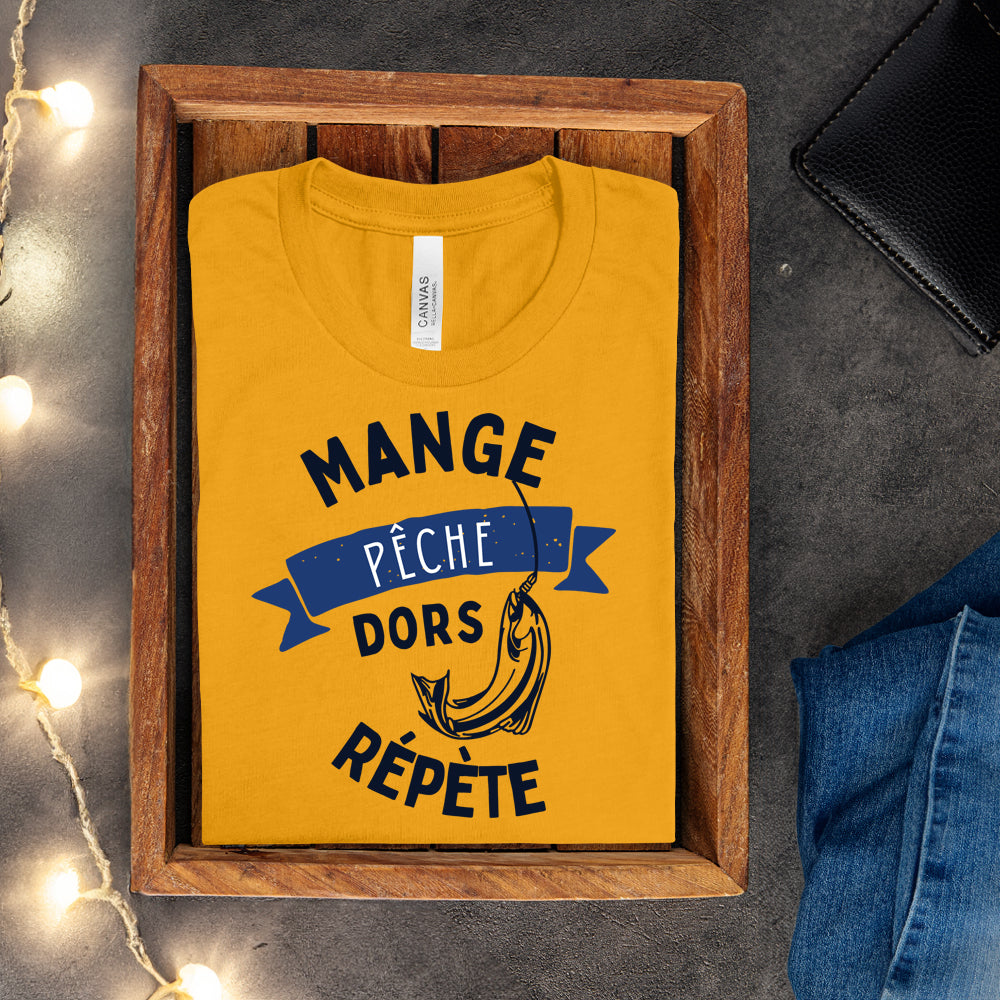 T-shirt - Mange, pêche, dors, répète