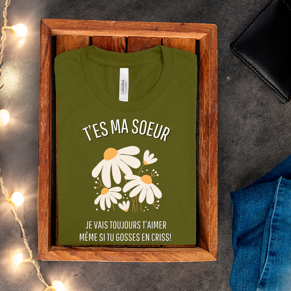 T-shirt - T'es ma soeur je vais toujours t'aimer même si tu gosses en criss