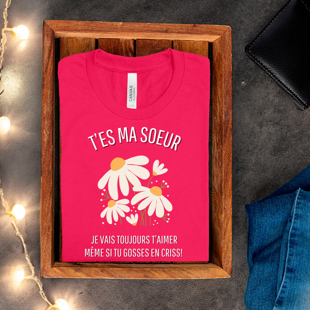 T-shirt - T'es ma soeur je vais toujours t'aimer même si tu gosses en criss