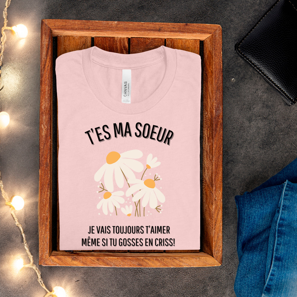 T-shirt - T'es ma soeur je vais toujours t'aimer même si tu gosses en criss