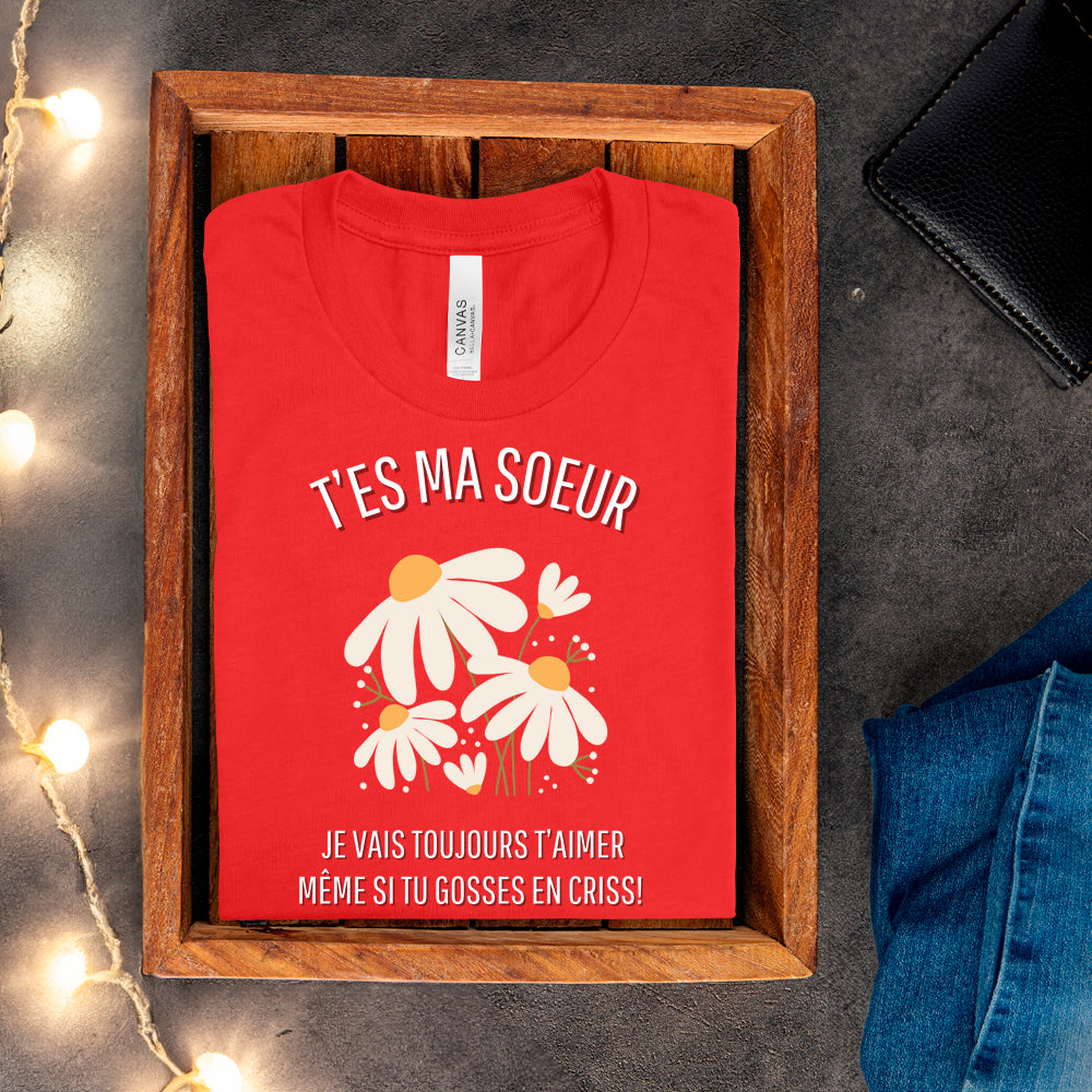 T-shirt - T'es ma soeur je vais toujours t'aimer même si tu gosses en criss
