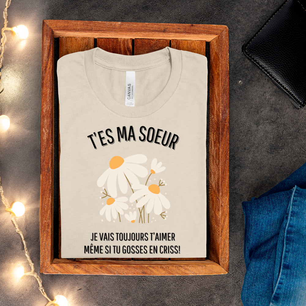 T-shirt - T'es ma soeur je vais toujours t'aimer même si tu gosses en criss