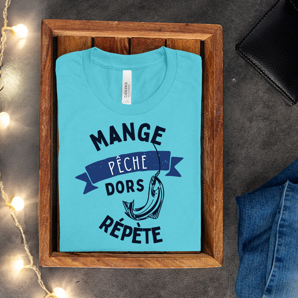 T-shirt - Mange, pêche, dors, répète