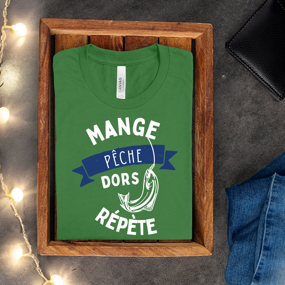 T-shirt - Mange, pêche, dors, répète