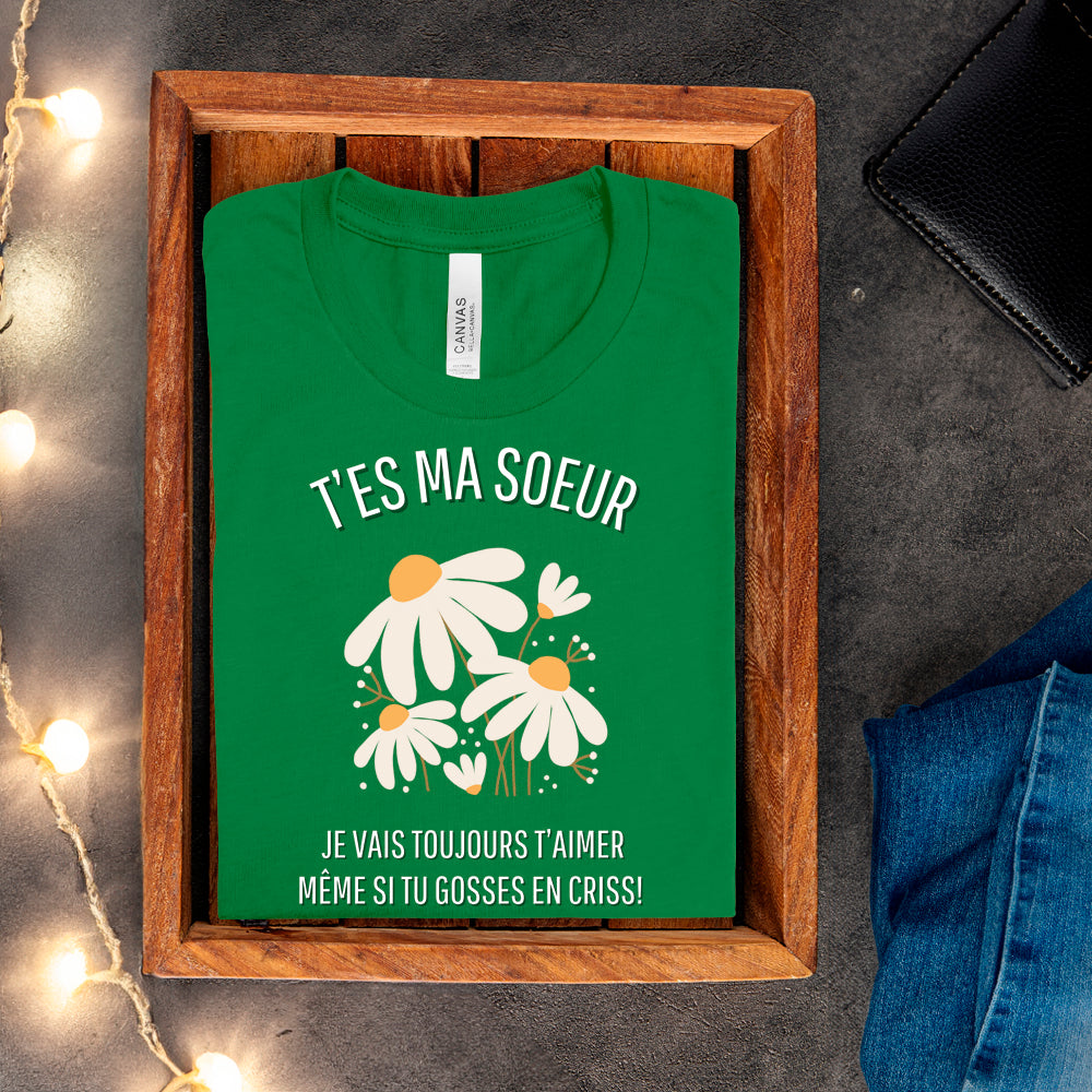 T-shirt - T'es ma soeur je vais toujours t'aimer même si tu gosses en criss