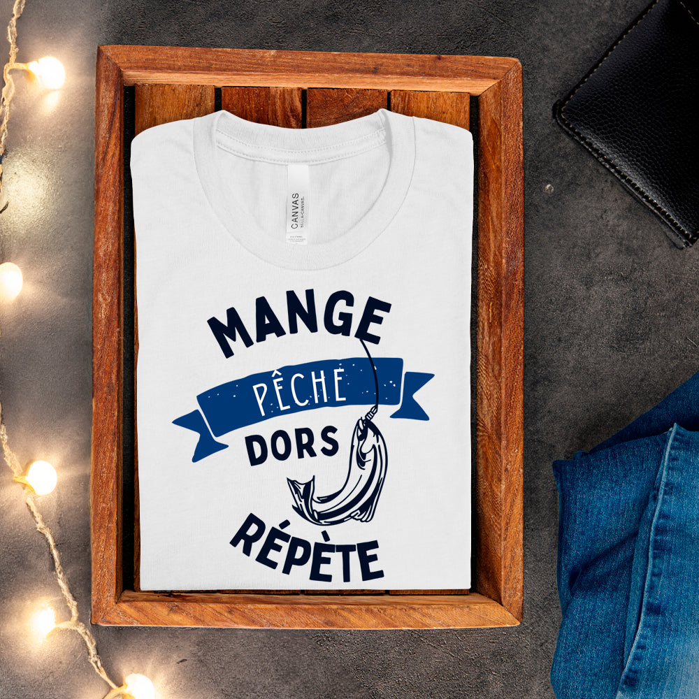 T-shirt - Mange, pêche, dors, répète