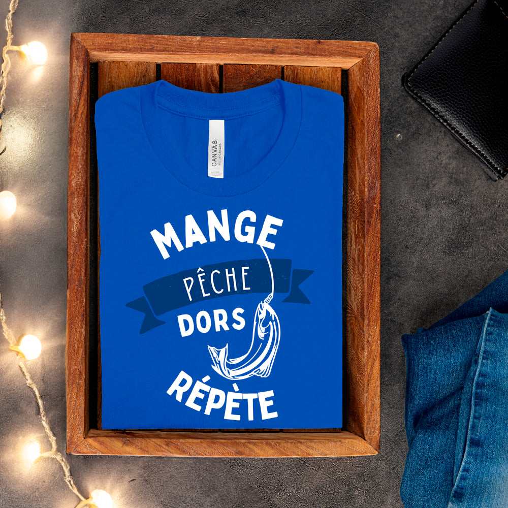 T-shirt - Mange, pêche, dors, répète