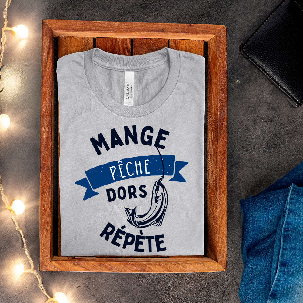 T-shirt - Mange, pêche, dors, répète
