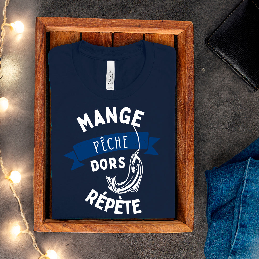 T-shirt - Mange, pêche, dors, répète