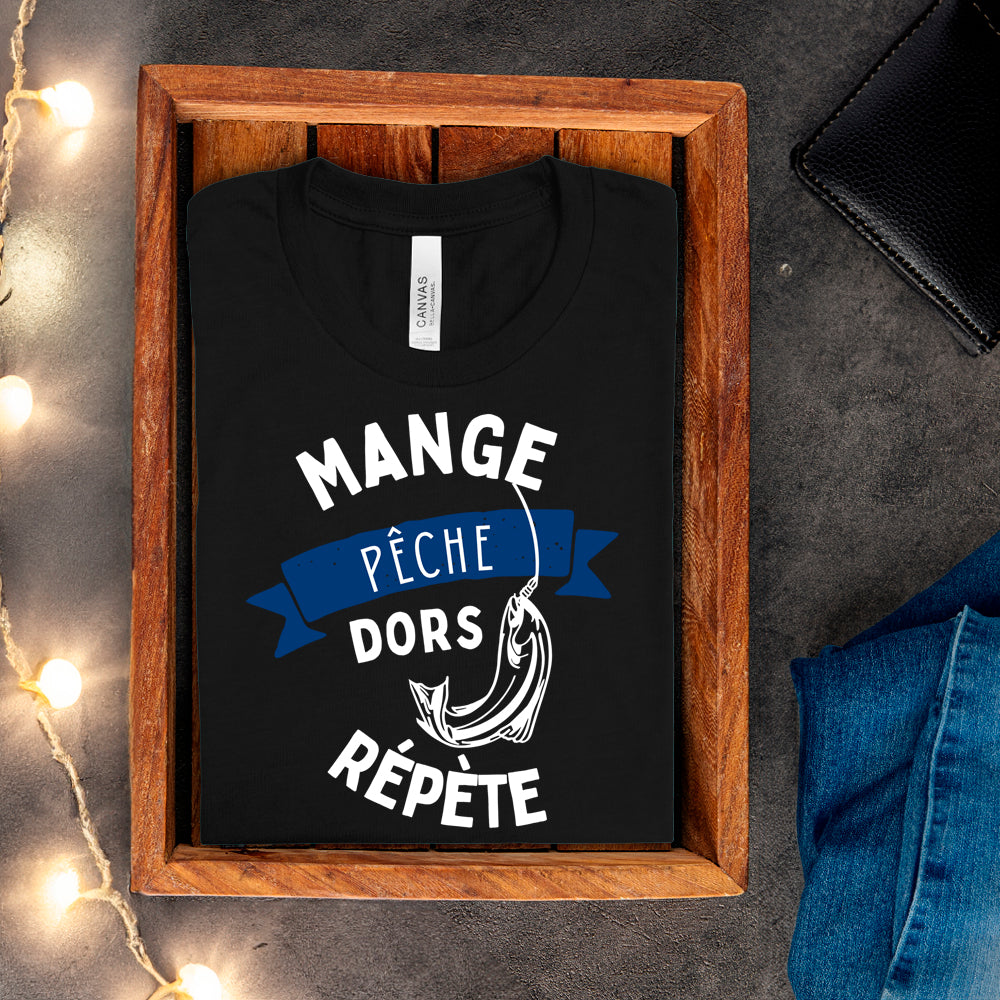 T-shirt - Mange, pêche, dors, répète