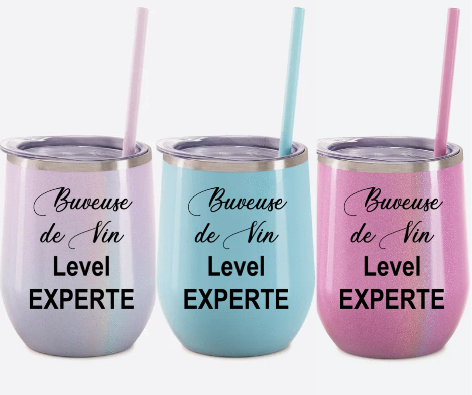 Verre thermos - Buveuse de vin level experte