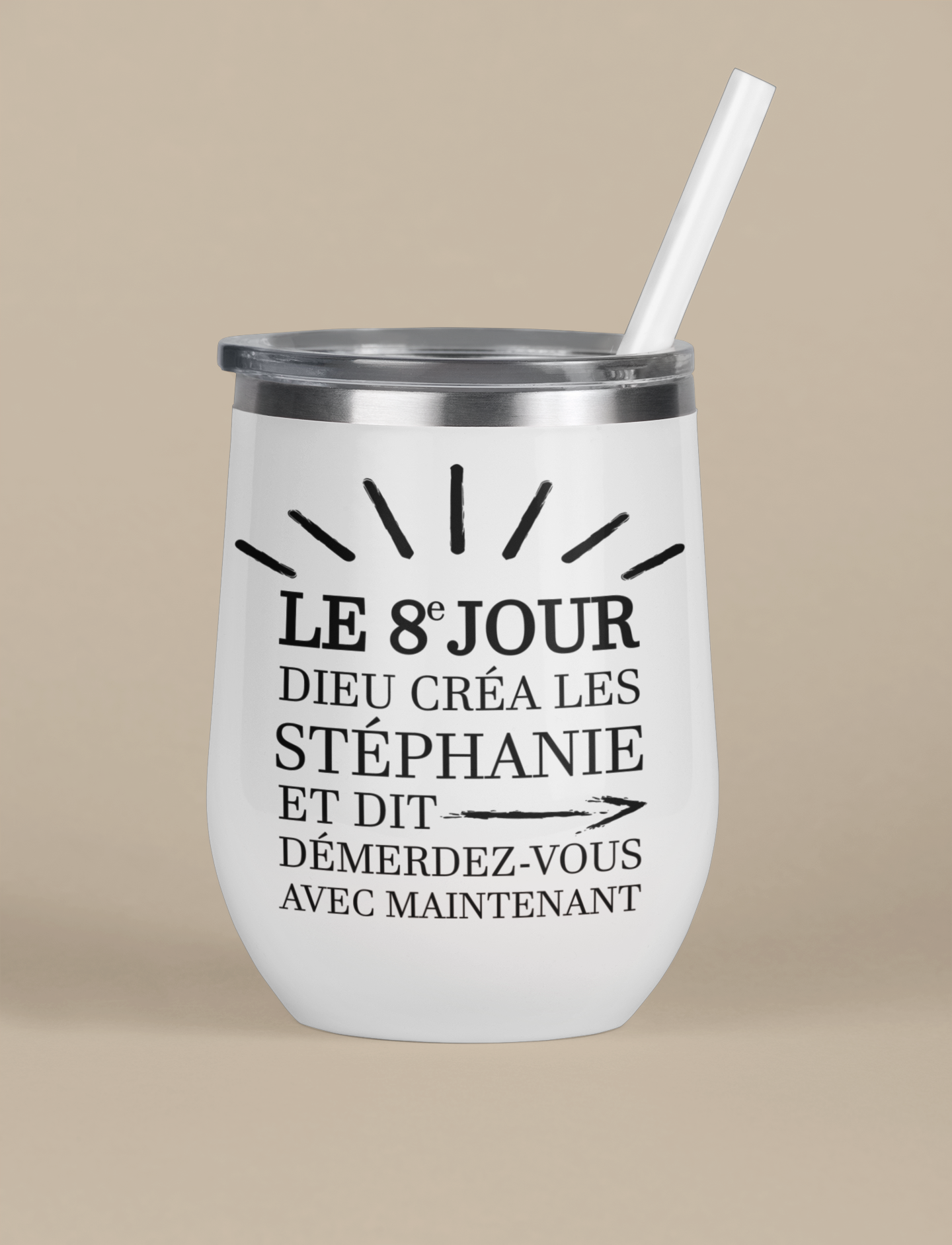 Verre thermos - Le 8e jour Dieu créa les X et dit démerdez-vous avec maintenant - À personnaliser