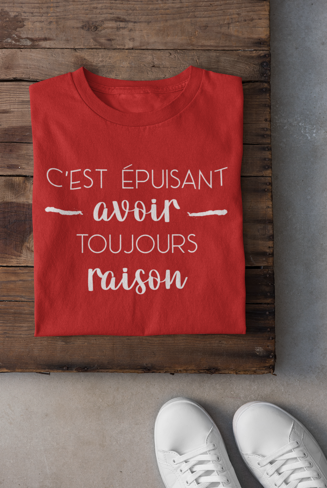 Sweat-shirt Humoristique "C'est épuisant D'avoir Toujours Raison" - Coupe Classique, 241g - Cadeau Drôle Et Décontracté - 4