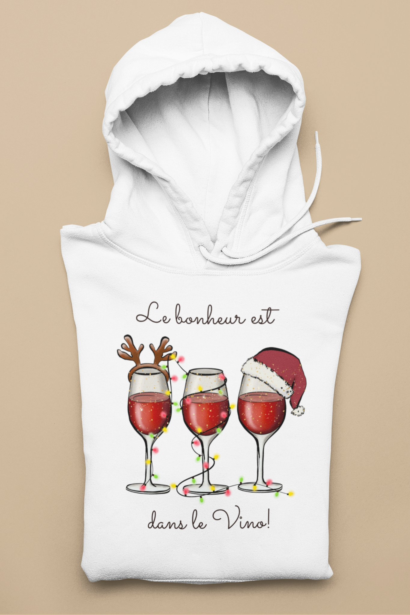 Coton ouaté - Noël - Le bonheur est dans le vino