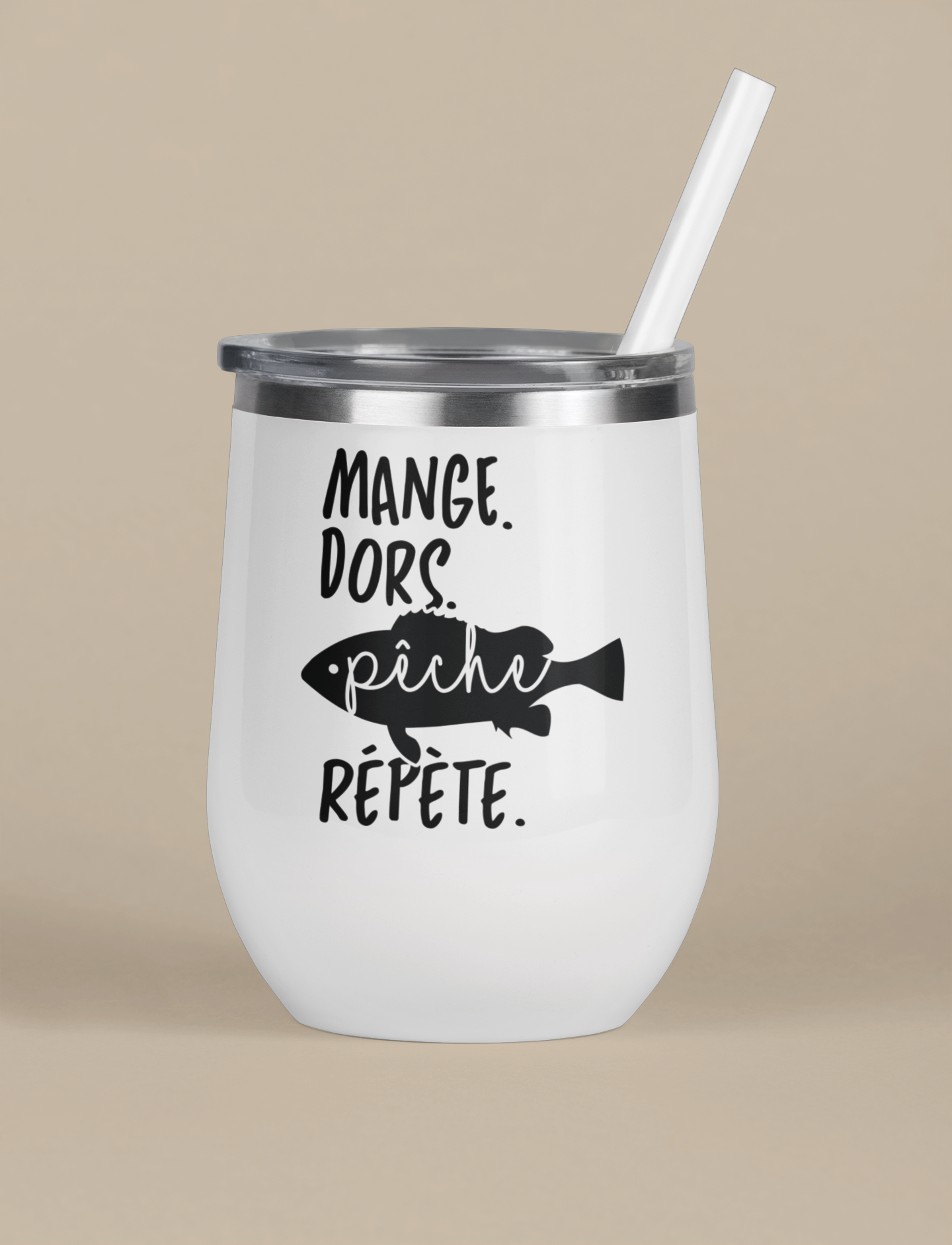 Verre thermos - Mange, dors, pêche, répète