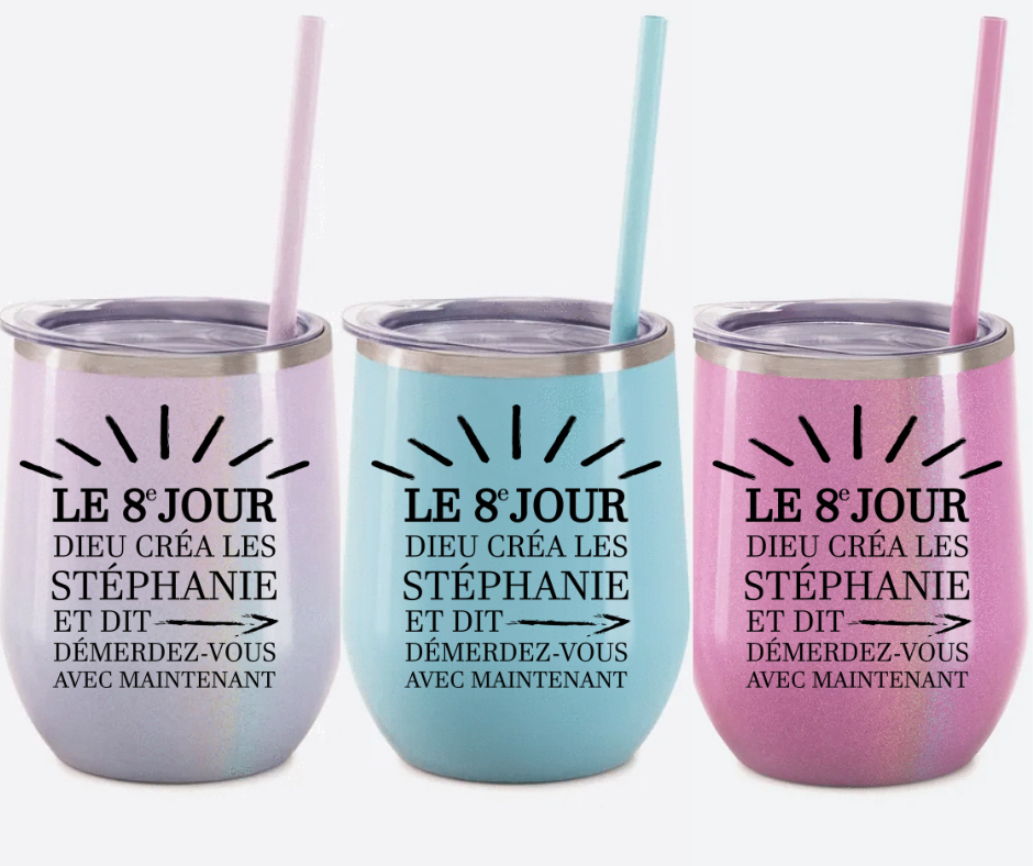 Verre thermos - Le 8e jour Dieu créa les X et dit démerdez-vous avec maintenant - À personnaliser